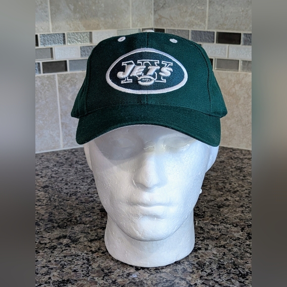 New York Jets VINTAGE Logo Athletic Men's Hat Cap Snap Back Green NFL Football - Picture 2 of 8